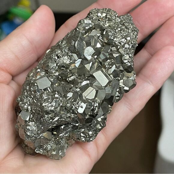 Pyrite Natrual Stone From Peru (10 oz.) Beautiful Gold Colored Specimen - Picture 10 of 13